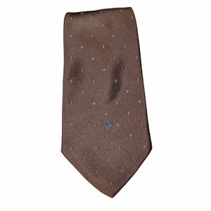 Christian Dior Monsieur brown silk blend tie logo